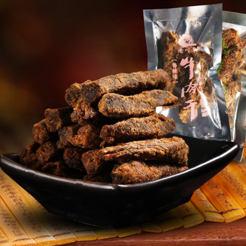 老成都牛肉干_包邮四川特产老川东牛肉干500g五香/香辣成都休闲小吃