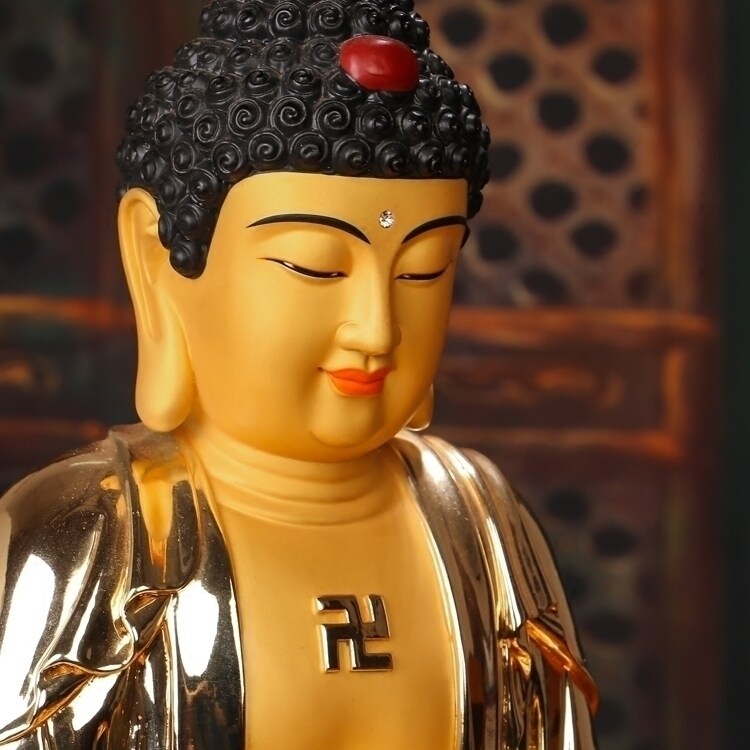 台湾工艺三宝佛佛像摆件佛教纯铜鎏金阿弥陀佛 药师佛 释迦牟尼佛