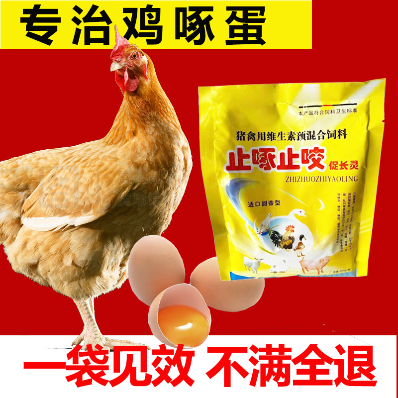 专治鸡啄蛋防鸡啄肛啄羽毛药止啄神器禽用异食癖补充维生素饲料