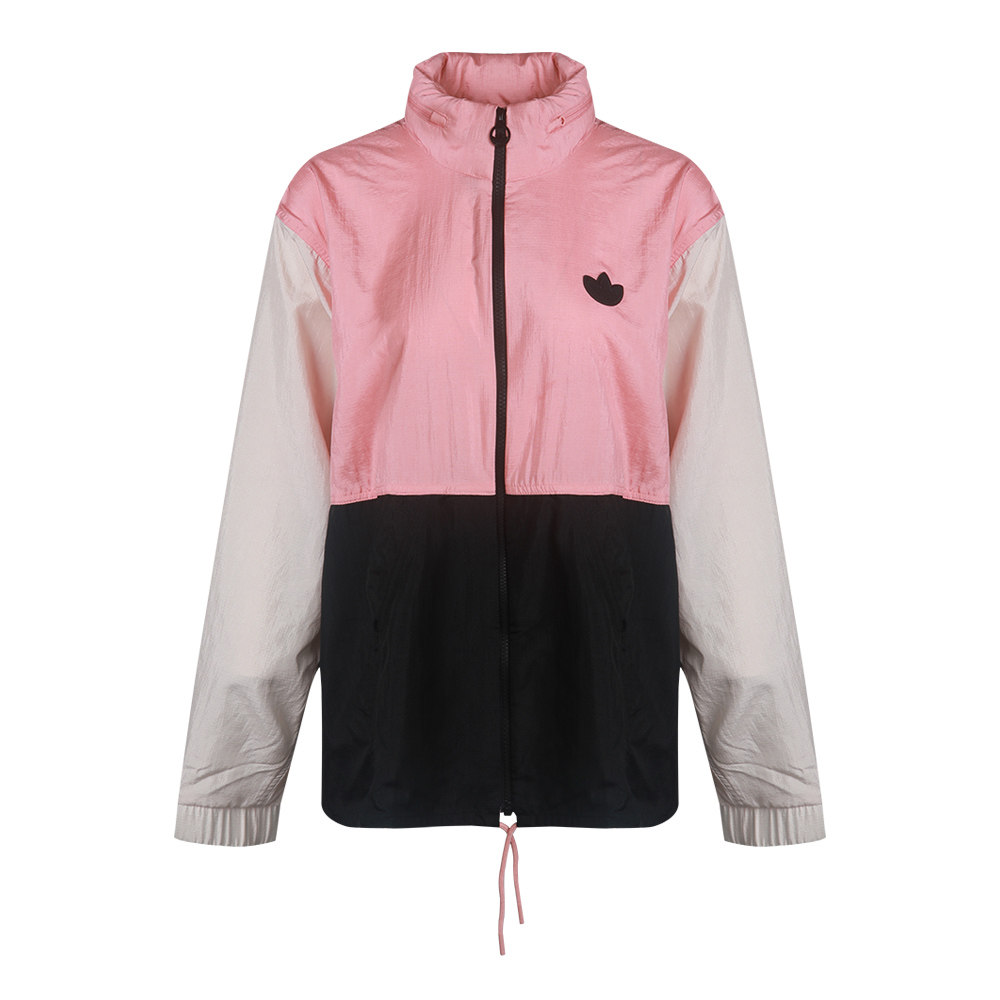 adidas阿迪达斯三叶草女子拼色休闲夹克针织外套gk8559