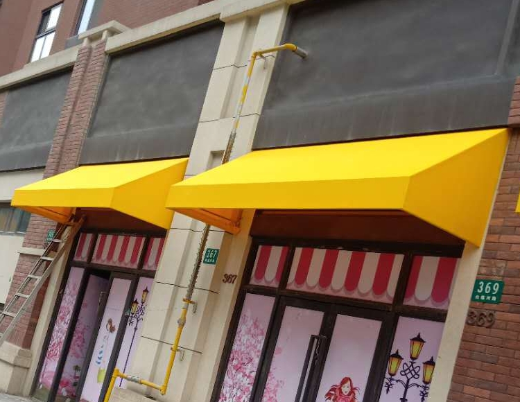 法式固定梯形雨棚遮阳棚门头雨棚咖啡店学校遮阳棚屋檐窗户雨蓬11