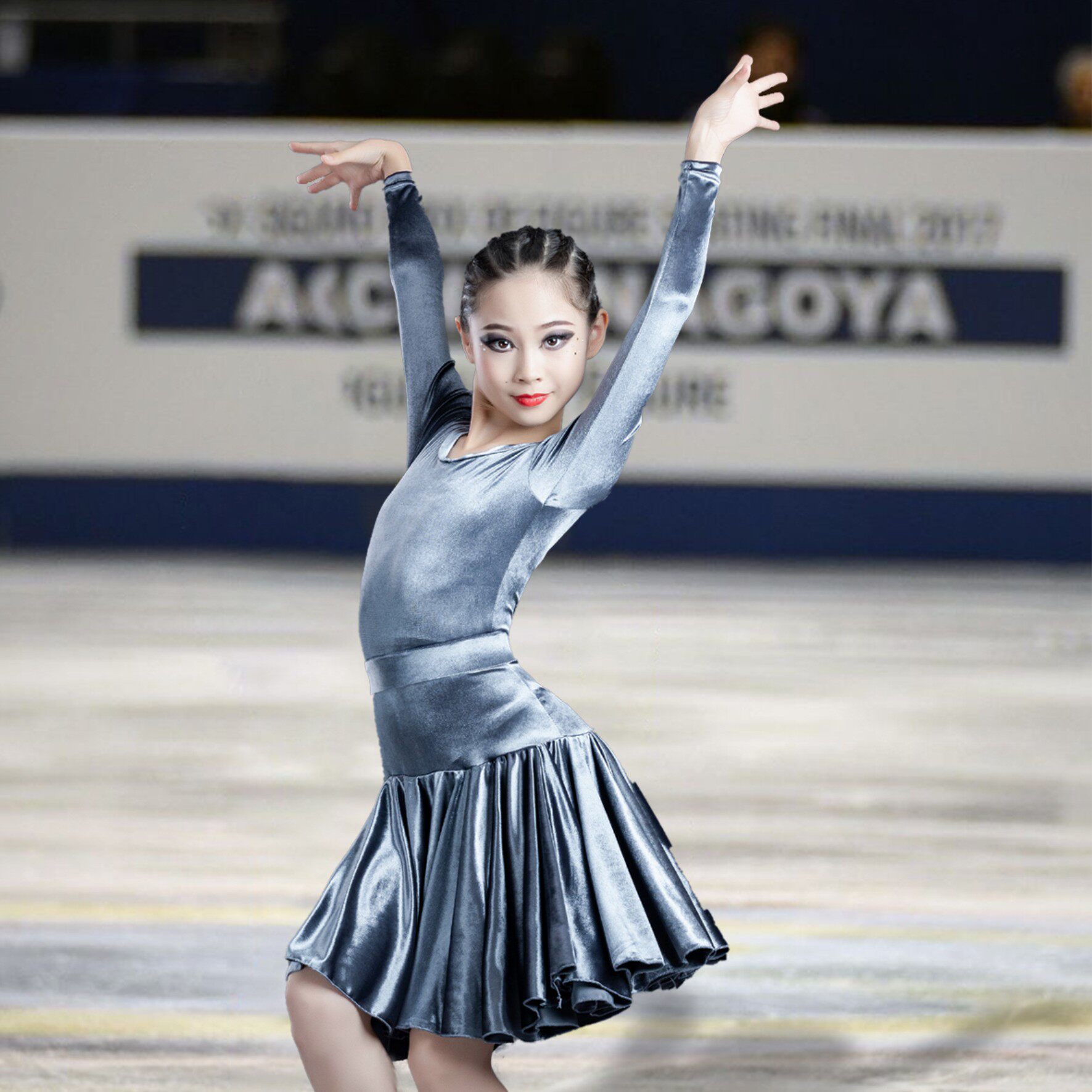 拉丁舞比赛服装2023年秋冬季专业新款女儿童舞蹈规定服艺考表演服