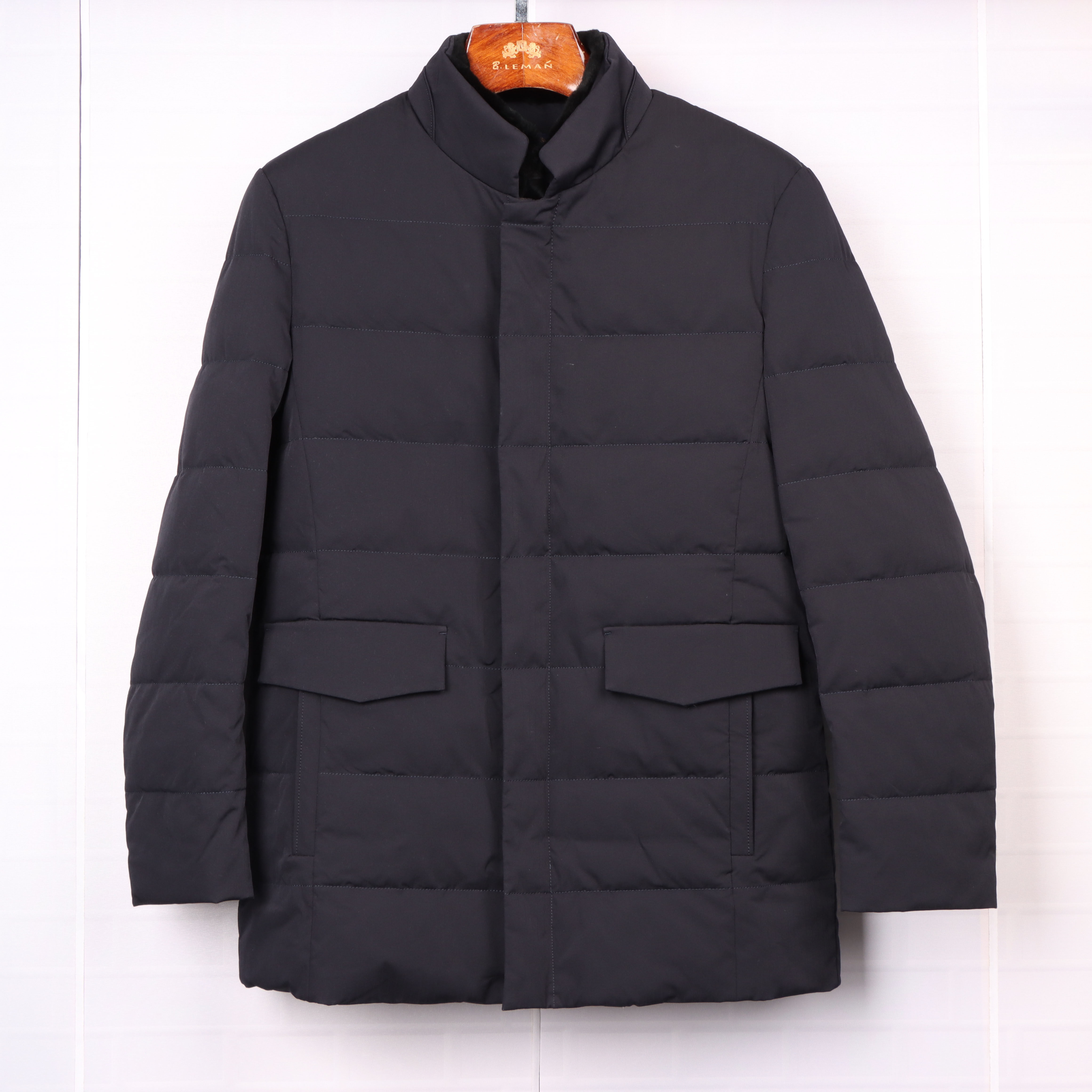 y215男士冬季保暖立领纯色商务休闲时尚中长款中青年羽绒服外套男