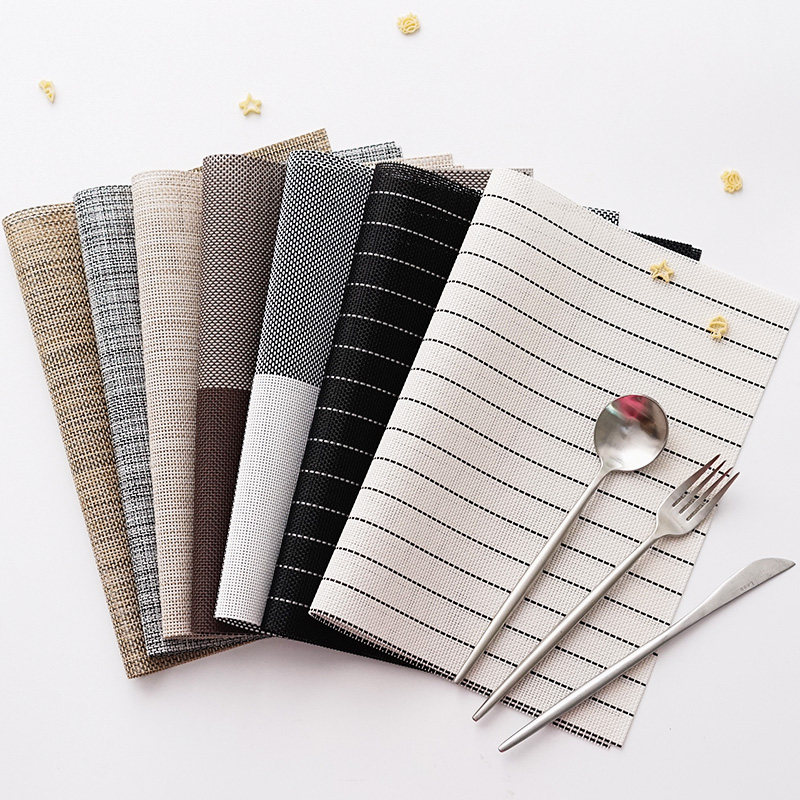 仿亚麻pvc编织餐垫餐布隔热防滑防烫餐桌垫西餐盘垫碗垫餐台垫