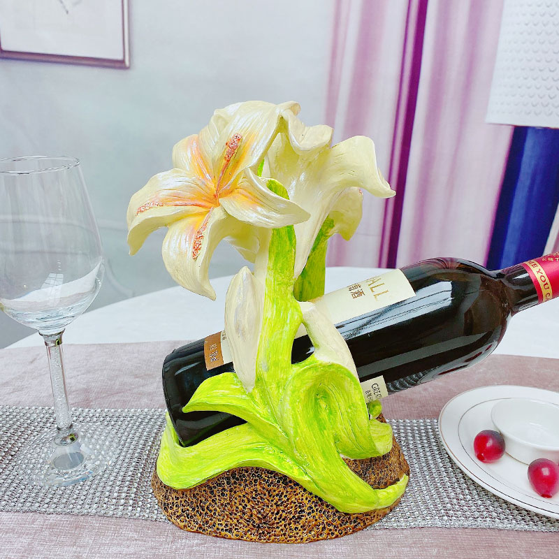 百合葡萄酒架創意紅酒架樹脂客廳家用酒櫃壁櫥裝飾品擺件空酒瓶架在類目 收納整理, 家庭收納用具, 收納架, 紅酒架中 - 來自Buy2taobao.com提供專業的淘寶代購服務
