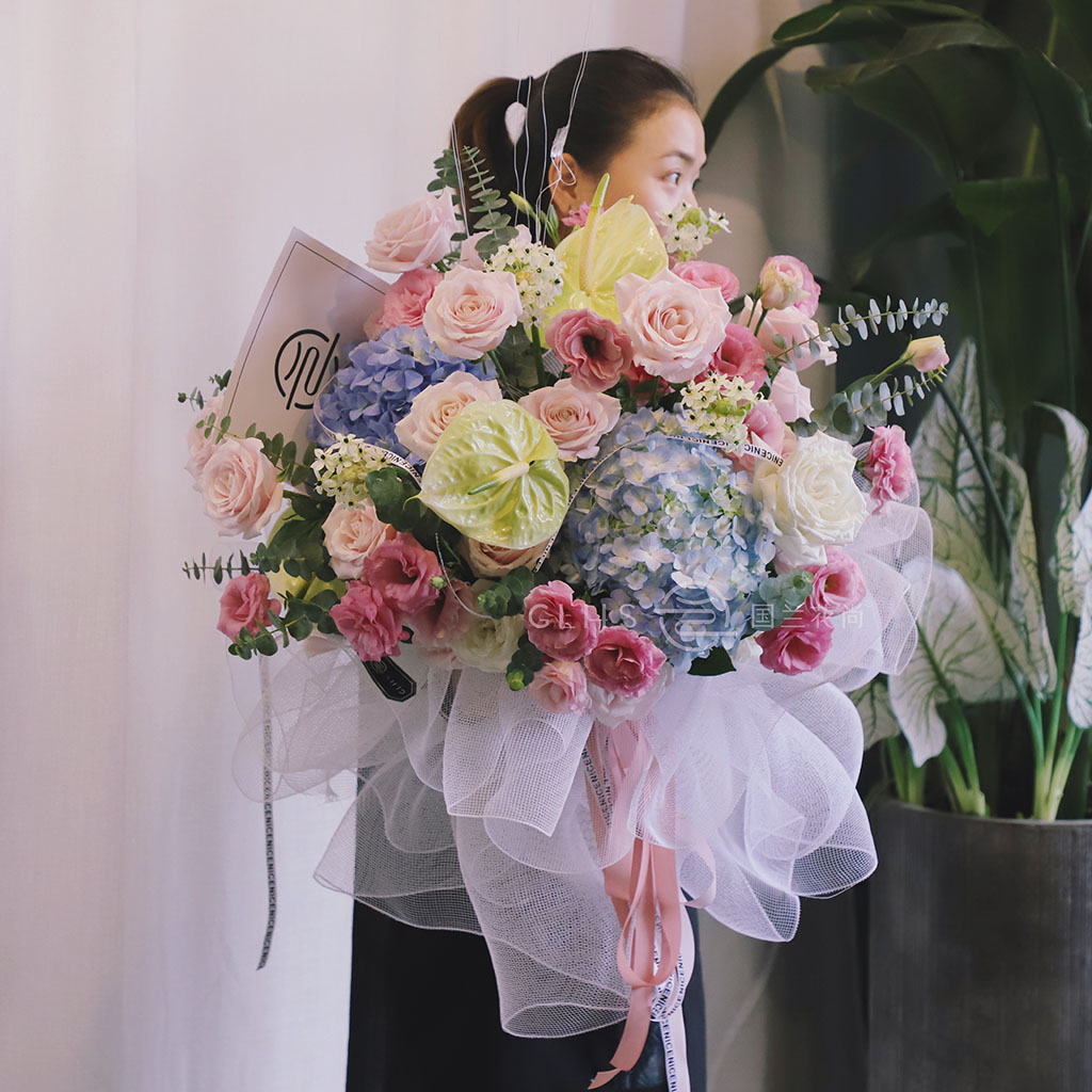 厦门鲜花速递混搭玫瑰超大巨型玫瑰花束求婚送女友爱人