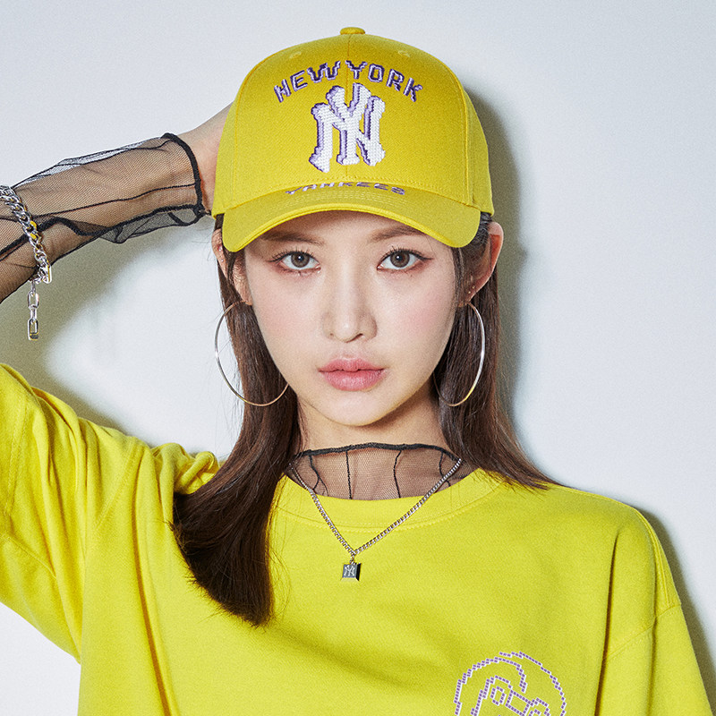 韩国正品代购mlb21春夏男女款时尚休闲像素风刺绣棒球帽鸭舌帽