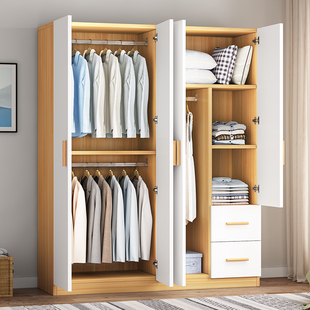 衣柜实木家用卧室出租房用现代简约经济型储物柜子质简易小型衣橱