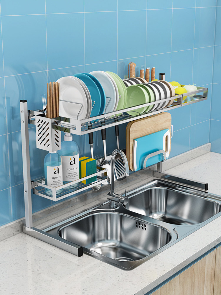 厨房置物架水槽上方水龙头锅具收纳架厨房用品家用大全沥水架碗架