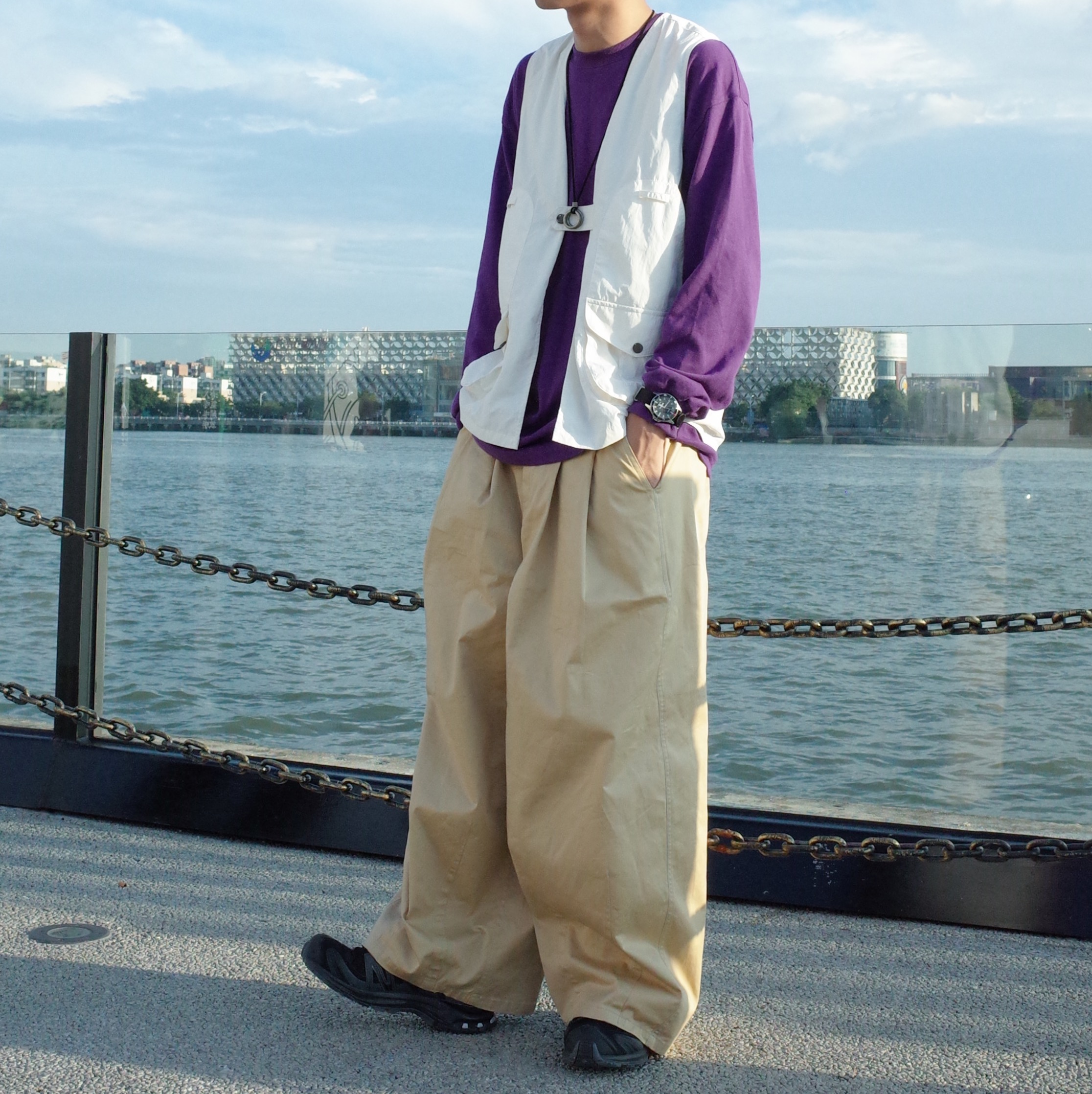LR MADE 19AW 日系大廓形 双褶垂感 复古街头 宽松阔腿 休闲长裤在类目 男装, 休闲裤中 - 来自Buy2taobao.com提供专业的淘宝代购服务