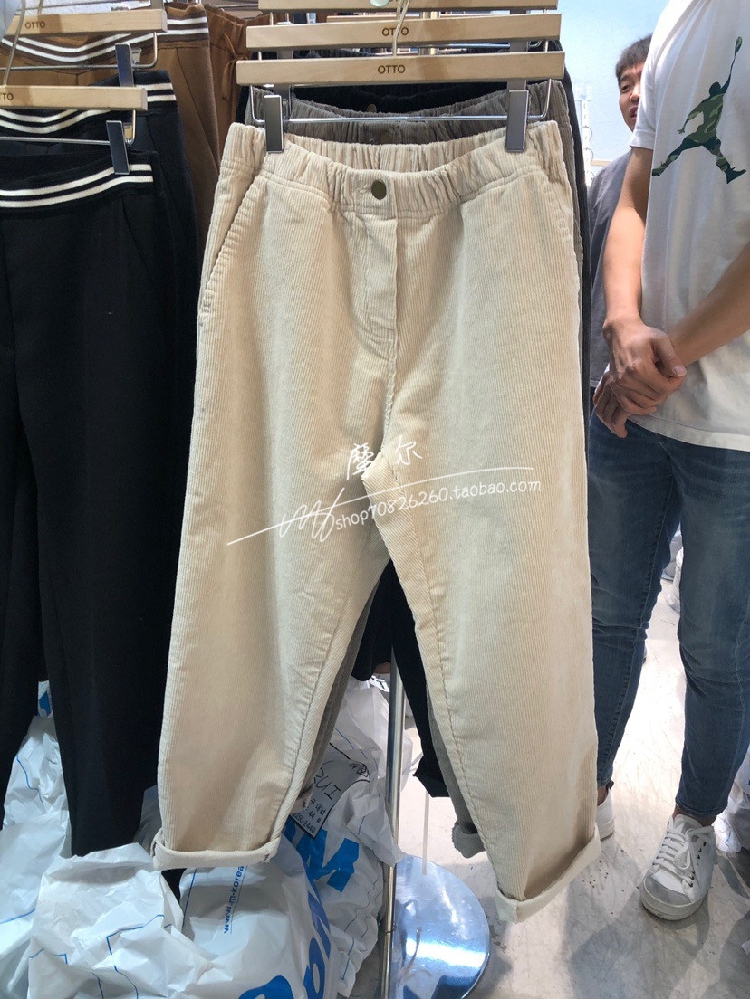韩国进口otto tto松紧腰宽松洋气灯芯绒休闲裤女条绒萝卜裤花苞裤|msdalam kategori Butik wanita / wanita, seluar, seluar santai - dari Buy2taobao.com untuk memberikan perkhidmatan ejen Taobao profesional membeli