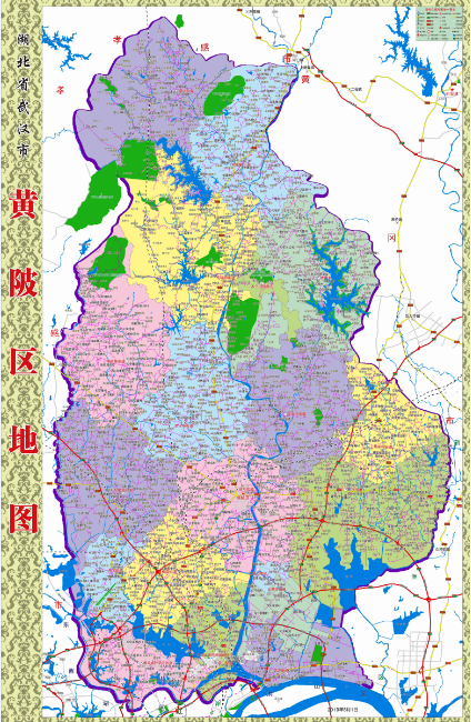 2019年5月湖北省武汉市黄陂区交通旅游行政乡镇村落地图88x136cm
