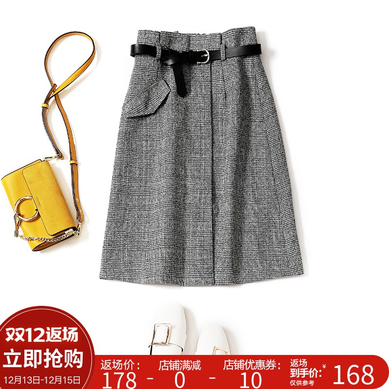 80后迷宫遮胯裙子显瘦高腰千鸟格中裙半身裙毛呢格子裙女秋冬C999在类目 女装/女士精品, 半身裙中 - 来自Buy2taobao.com提供专业的淘宝代购服务
