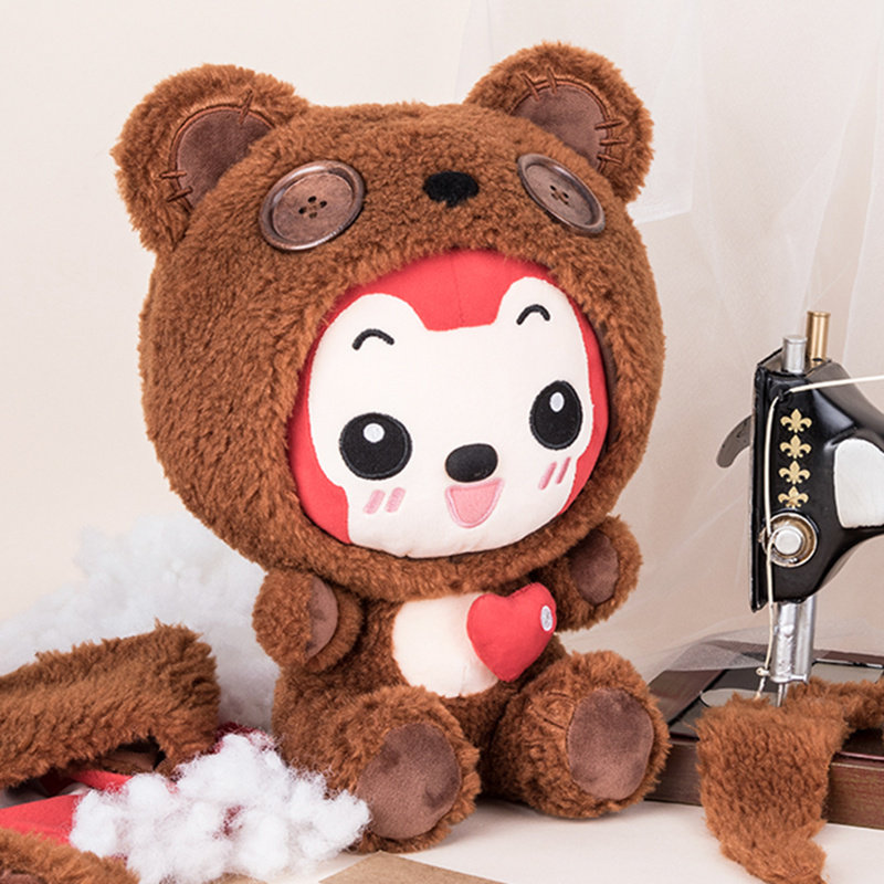 阿狸布偶熊熊毛绒玩具钮扣眼睛布娃娃玩偶女生生日礼物女生节礼品