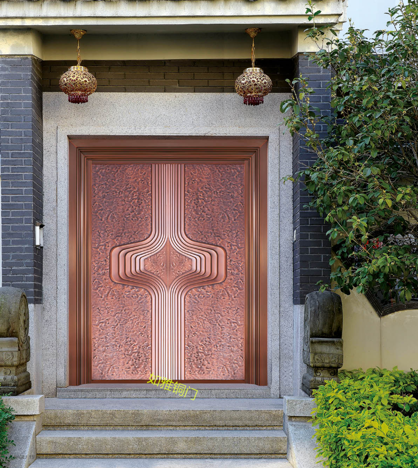 如雅高级豪宅别墅入户防盗艺术铜门高端纯铜别墅大门全国免费安装