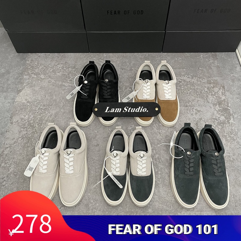 fog101第六季19fwfearofgodsneaker高街翻毛皮麂皮低帮板鞋