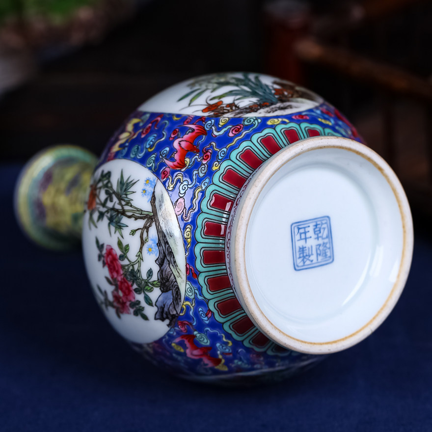 乾隆御制珐琅彩捶瓶 故宫博物院官窑指定传承人阳士琦 1:1仿制