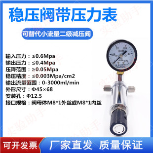 WYF-1精密气体稳压器稳压阀减压器压力表调节阀色谱专用接2mm3mm