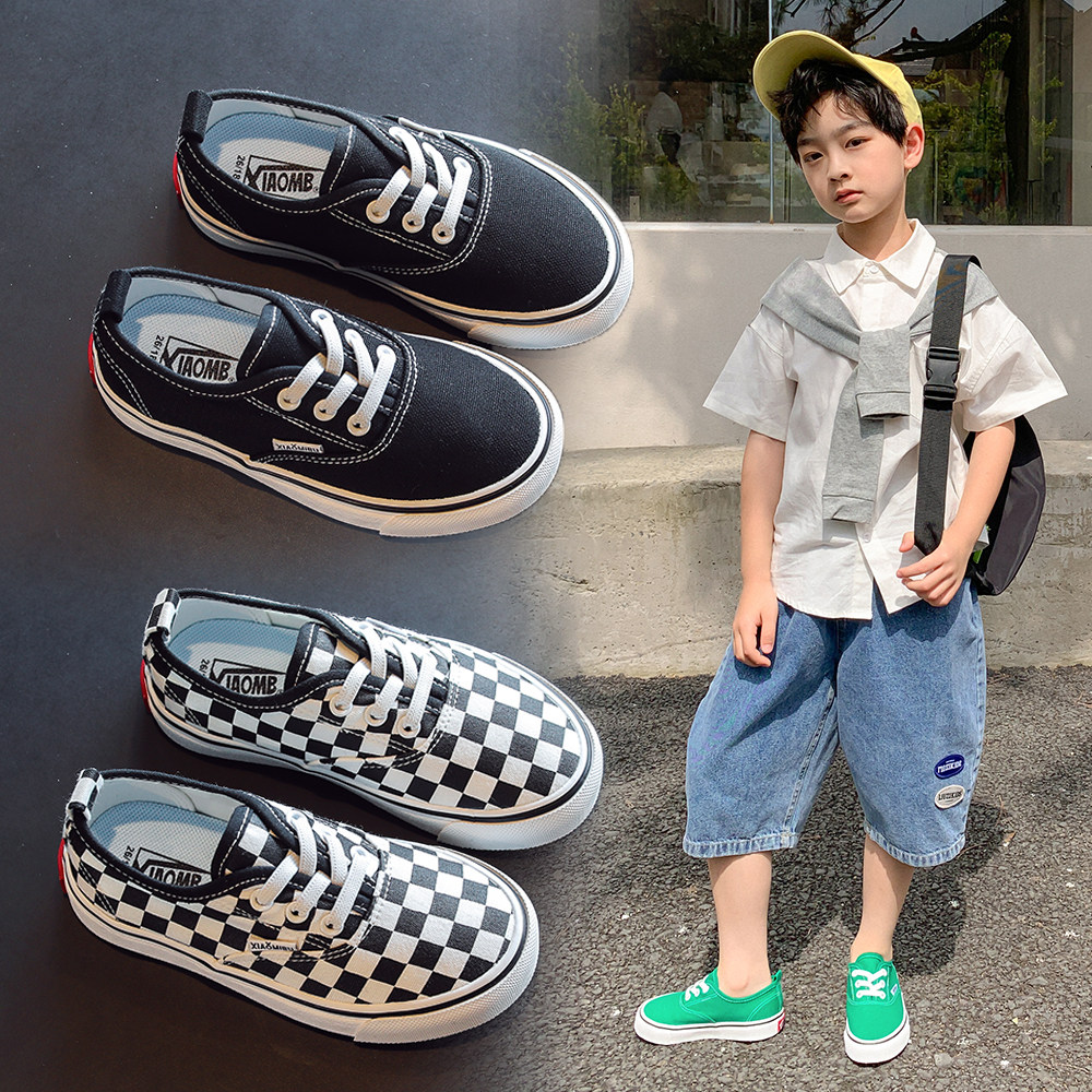 男童帆布鞋夏季2022年新款儿童一脚蹬布鞋女童板鞋小男孩潮牌童鞋