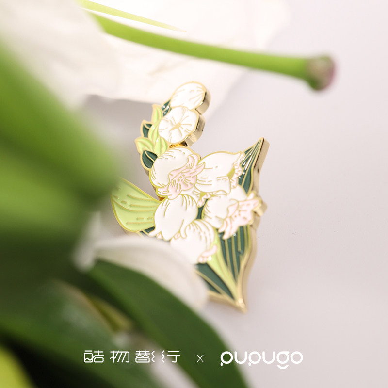 铃兰胸针女设计感小众铃兰花高级别针兰花金属徽章礼盒圣诞节礼物