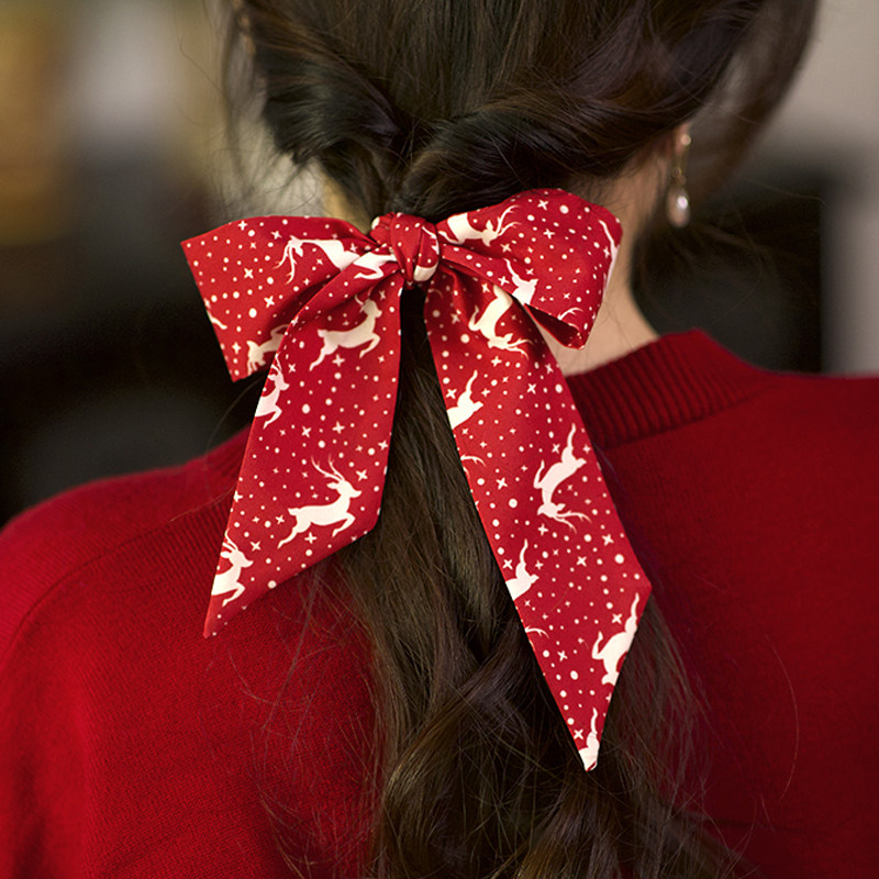 《圣诞节》红色发带女点缀拍照礼物可爱装饰发箍圣诞氛围感穿搭