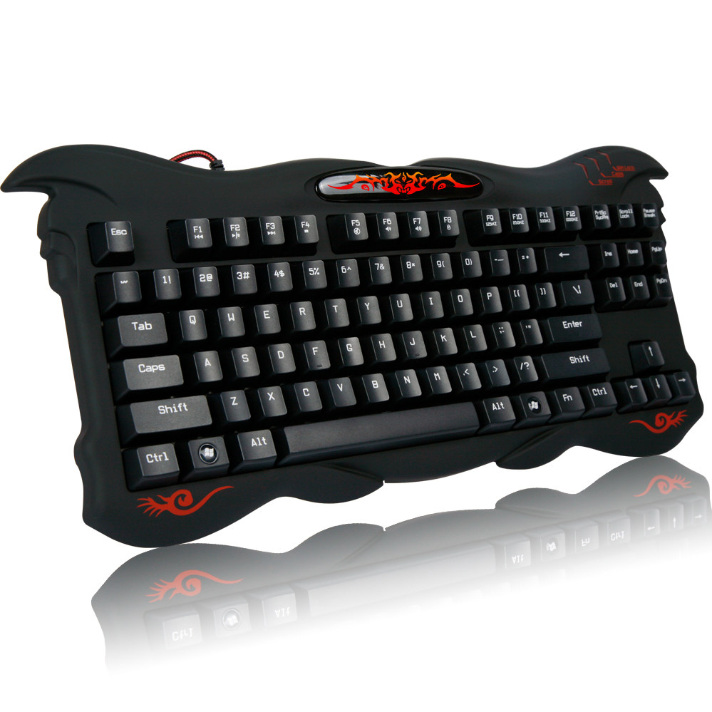 狼蛛恶灵狂蝎有线女生无背光87键机械黑轴专业cf魔兽lol游戏键盘