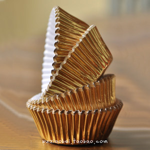 进口 金色铝箔油纸托 雪媚娘蛋糕纸托托蛋糕纸杯 盒装100只入