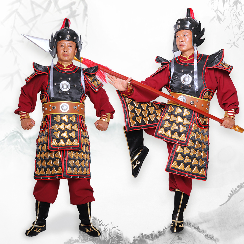 古代将军铠甲战袍盔甲可穿真人金属古装将军元帅衣服影视演出服男