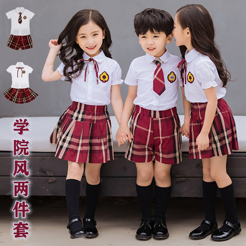 幼儿园园服夏装毕业照服装夏季英伦风儿童班服夏天小学生校服套装