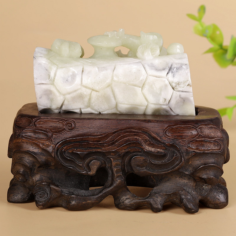 玉雕名家钟山作品 和田玉君子之交摆件 407克