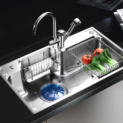 卡贝水槽单槽厨房洗菜盆加厚 304不锈钢洗菜池水池单盆水斗大单槽