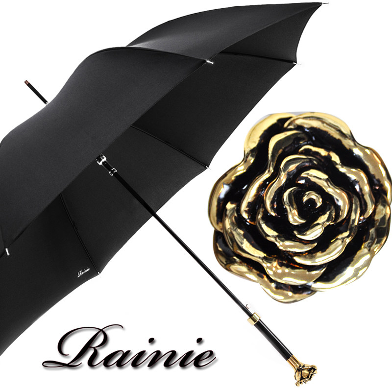 英国rainie 轻奢时尚手工长柄伞玫瑰直柄长伞可定制 - rainie伞