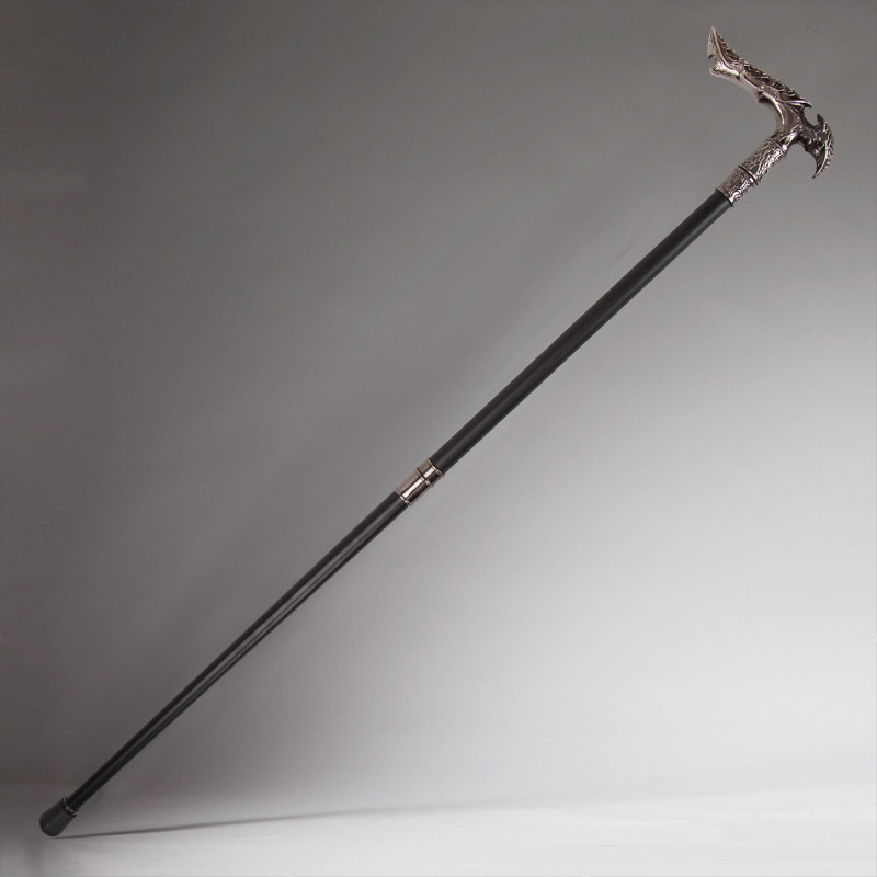 英伦风复古绅士手杖银色金属高级防身武器文明棍拐表演道具漫展女