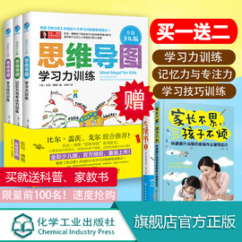 思维导图全彩少儿版东尼博赞学习力训练+学习技巧训练+记忆力与专注力训练3册逻辑思维儿童少儿学习技巧参考书籍