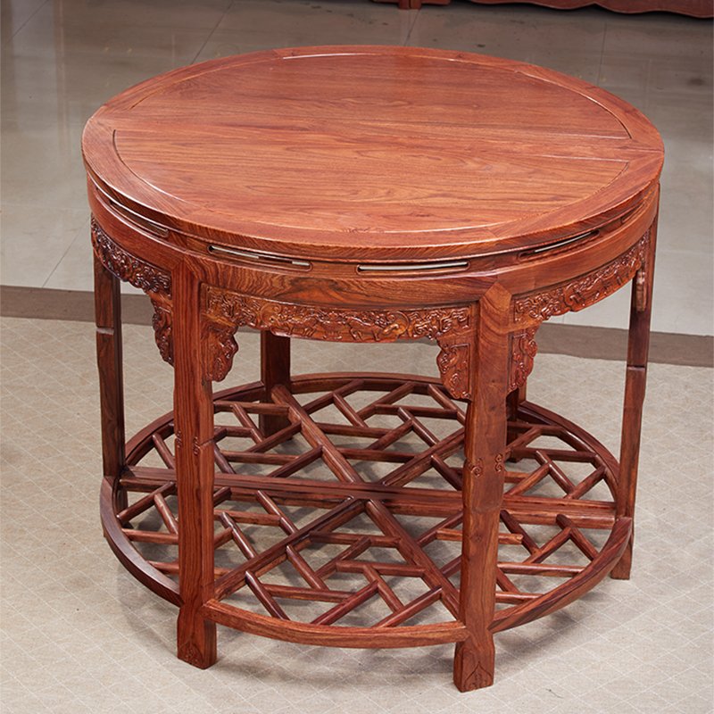 红木半圆桌刺猬紫檀半月台实木玄关桌储物台中式半圆一米装饰台