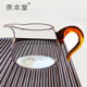 茶本堂公道杯高硼硅耐热玻璃加厚加粗彩把公杯分茶器大容量茶具