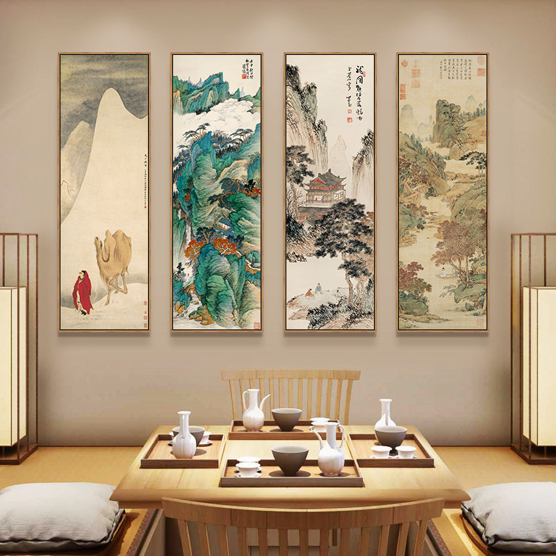 床头画壁画卧室挂画梅花图新中式装饰画禅意挂画客厅水墨画国画横