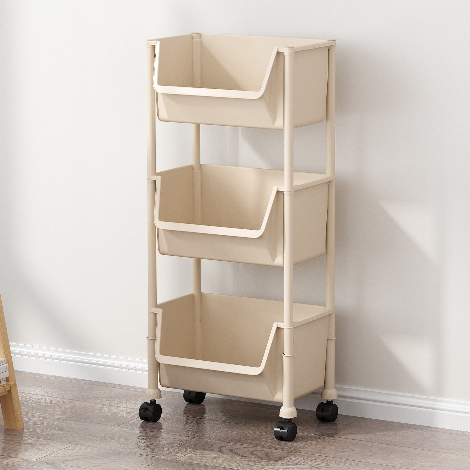 书架置物架落地可移动儿童玩具小推车桌面收纳架简易多层收纳书柜