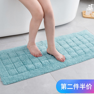 纯棉洗手台长条地垫卫生间浴室脚垫床边毯吸水家用防滑厨房移门垫