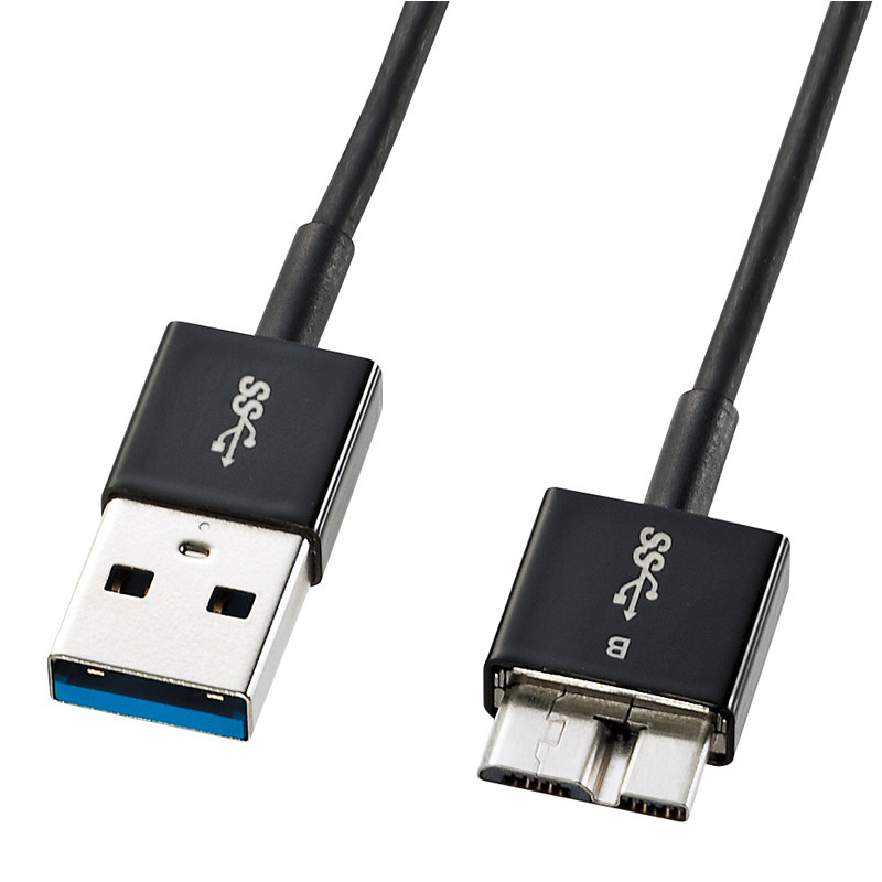 日本sanwa细款usb30数据线microb手机移动硬盘连接线0305米