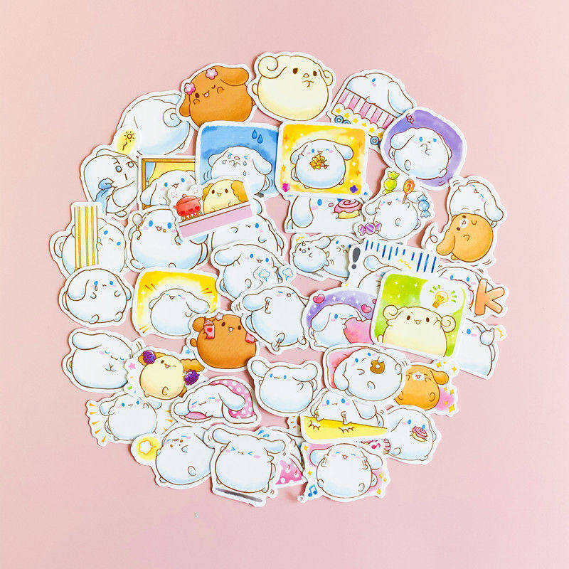 ins韩国可爱卡通玉桂狗透明防水防油pvc水杯贴纸手机贴电脑贴纸