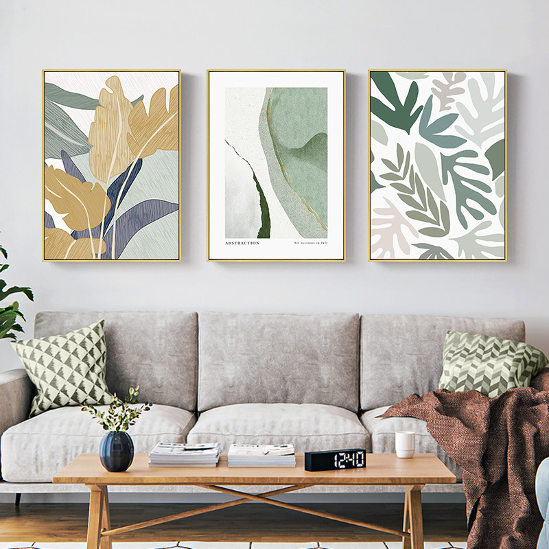 北欧风格装饰画绿色植物优惠券爱比价妈妈