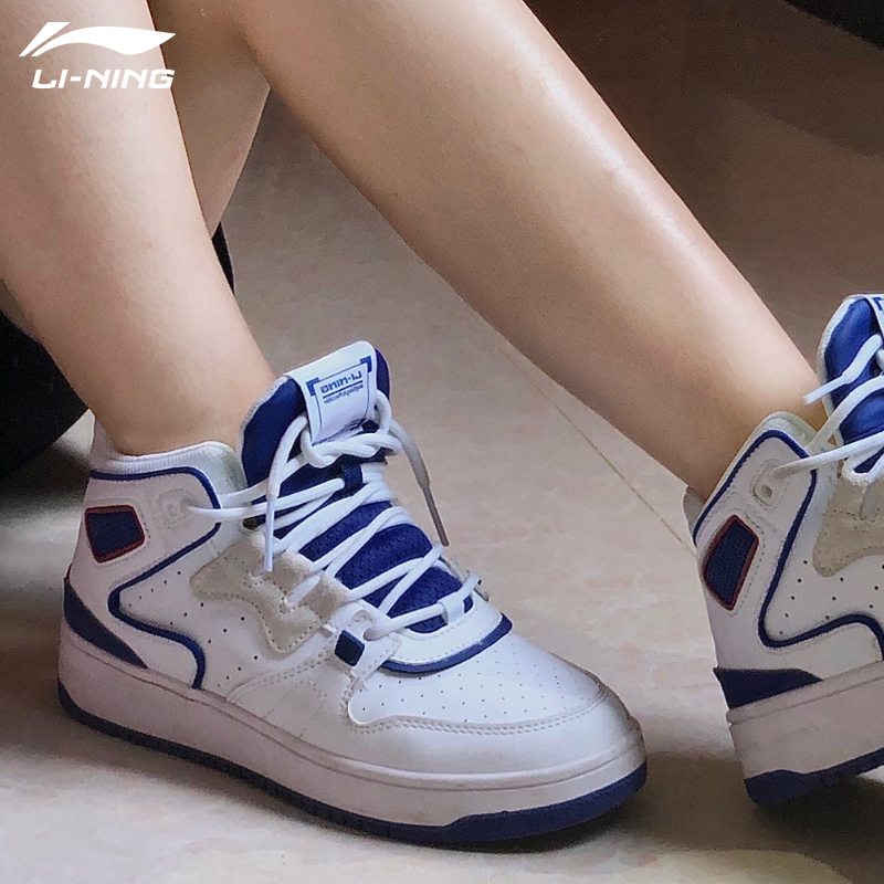 李宁高帮板鞋女鞋2022秋冬空军一号休闲鞋进击厚底增高运动篮球鞋