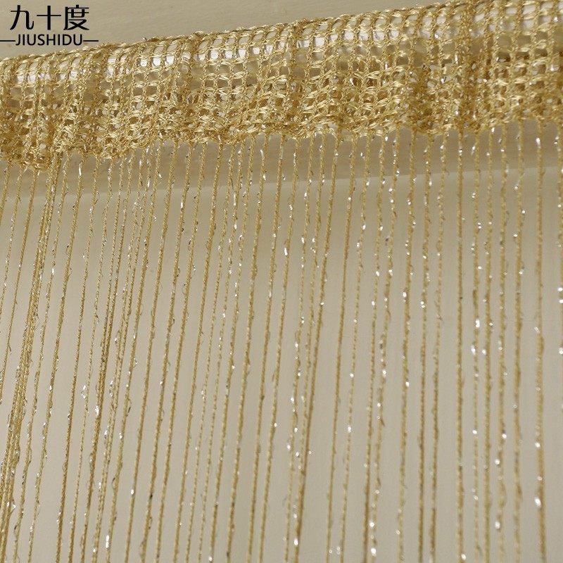 高档银丝线帘子加密结婚门帘挂帘房间客厅隔断帘窗帘装饰流苏帘