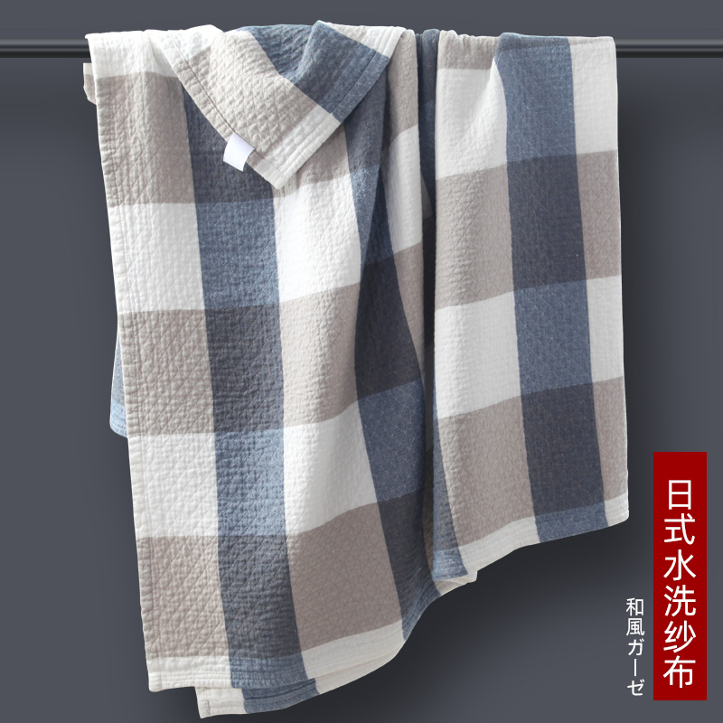 夏季纯棉毛巾被加厚三层水洗纱布毯子