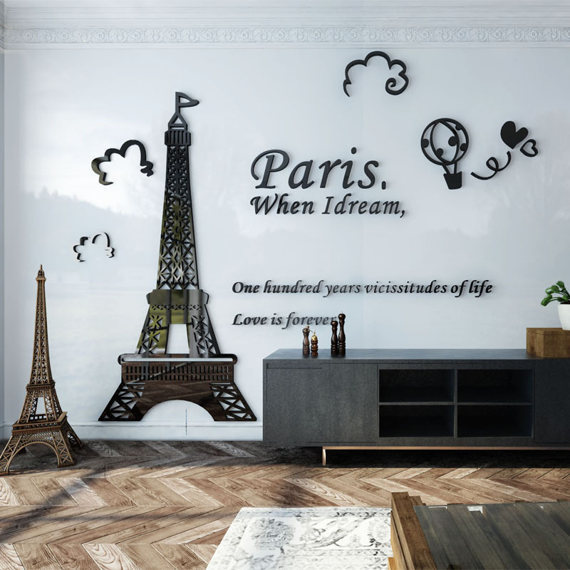 埃菲尔铁塔3d亚克力立体墙贴房间客厅沙发背景墙面装饰品贴纸贴画|ruв категории Домашний быт, наклейки, стены наклейки - от Buy2taobao.com для оказания профессиональной услуги покупки агента Taobao