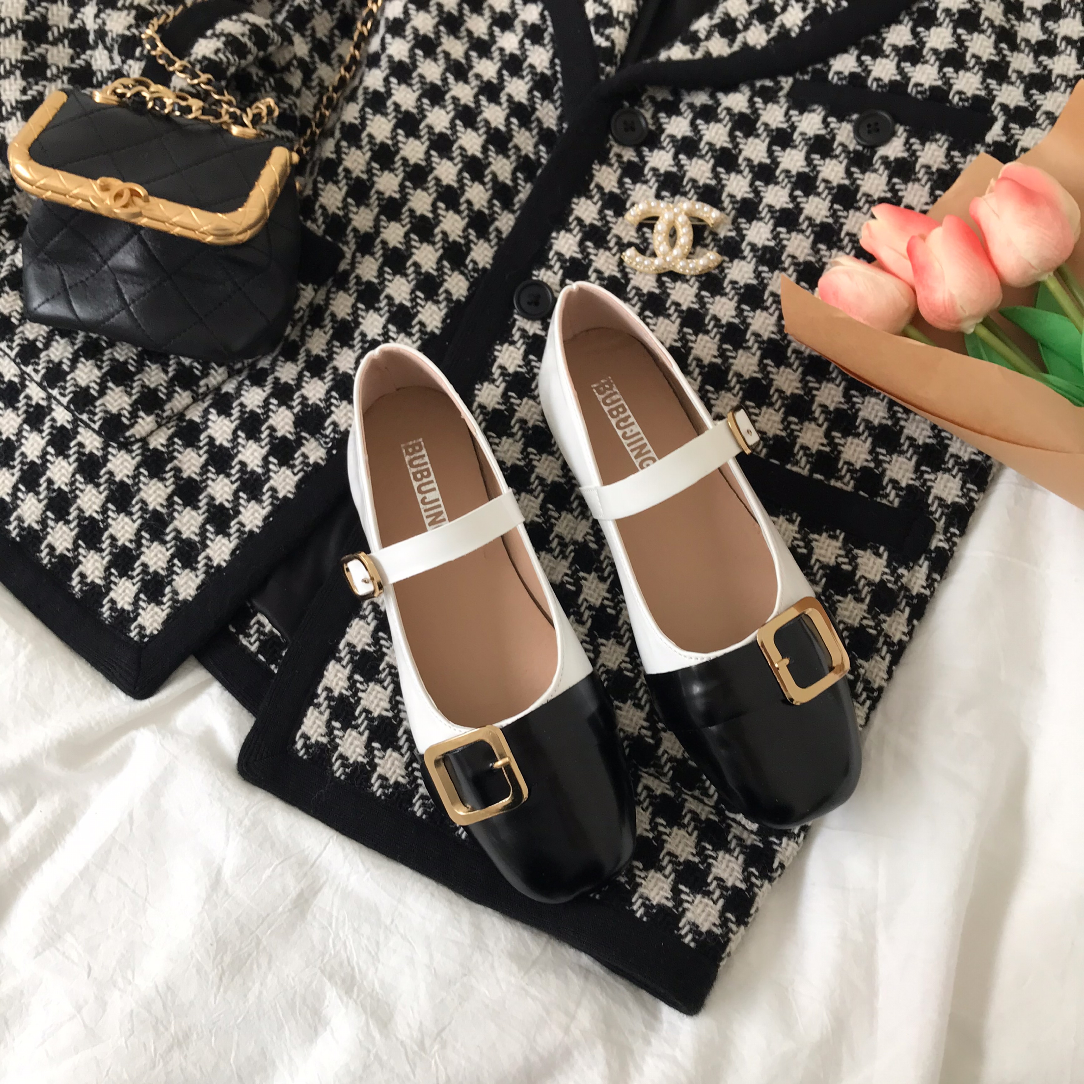 小sun家 韩版ins玛丽珍单鞋2021春款学生百搭街拍一字扣jk女鞋潮