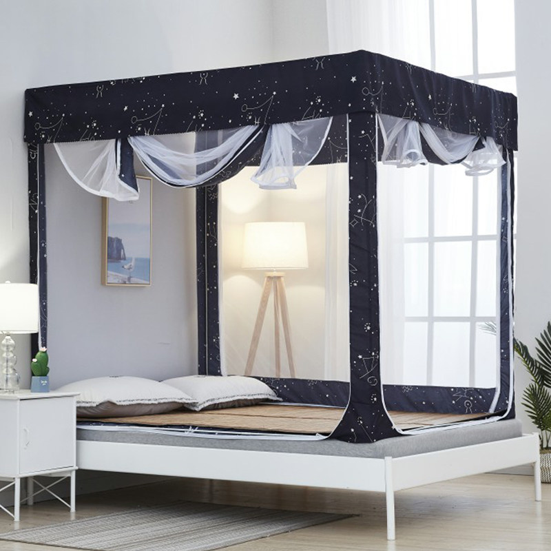 8m床防掉落床上蚊帐1.5米儿童防摔纹帐1.