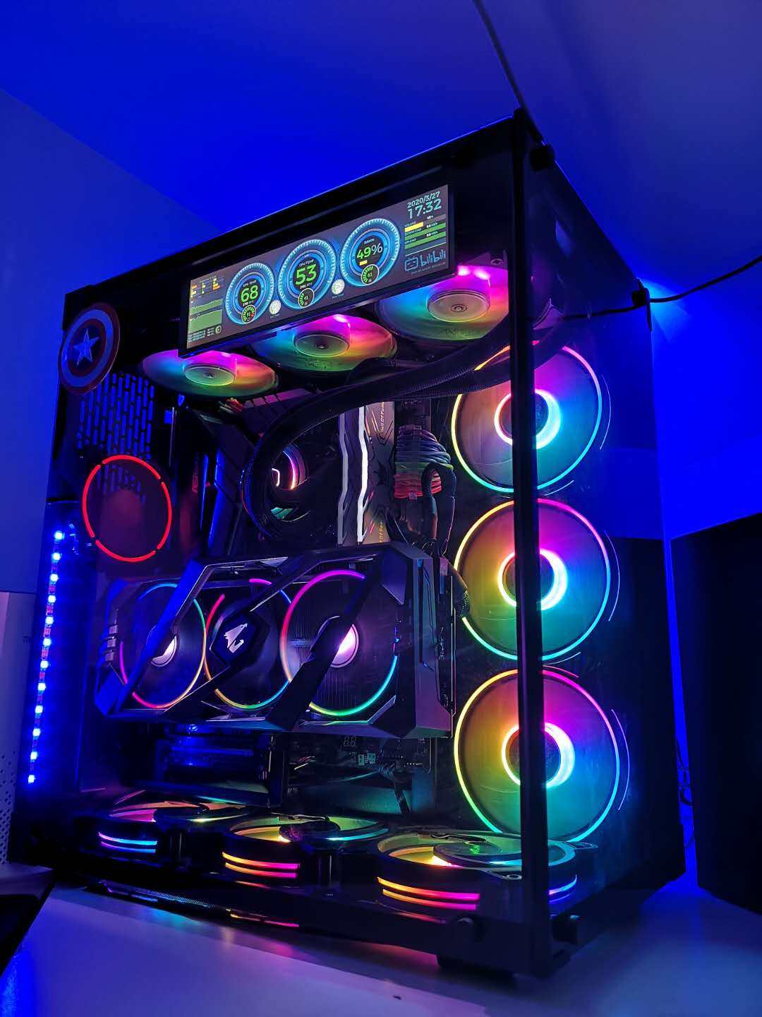 84寸8.8寸瀚彩 hsd088ipw1 长条屏 机箱副屏 aida64 电脑副屏