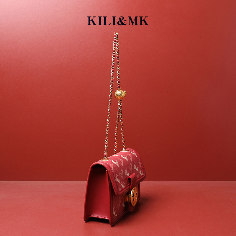 良品高端时尚女包的优惠券大全—kili&mk大牌高级感红色新娘婚包女